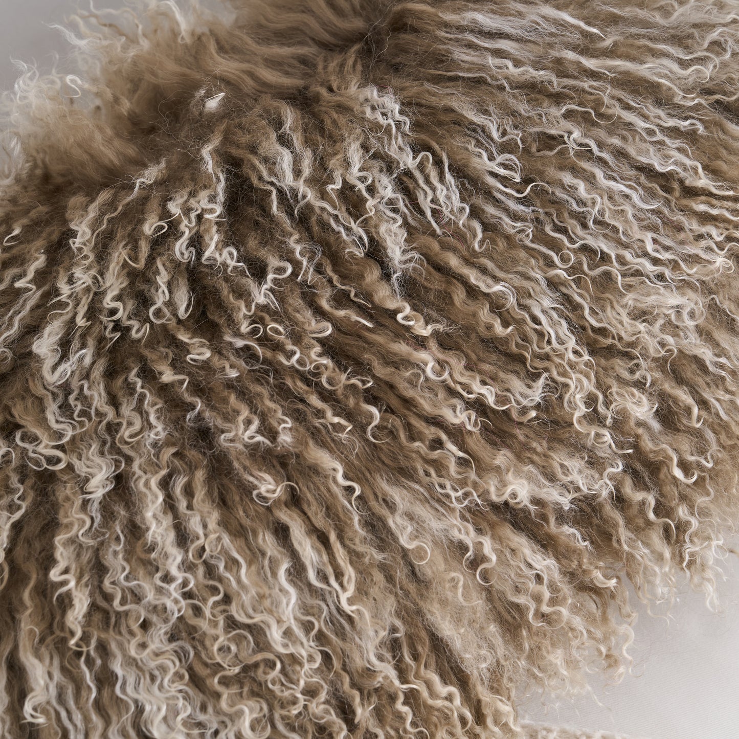 Tibetan/Mongolian Lamb Fur Pillow Cover Sage Green with White Tips