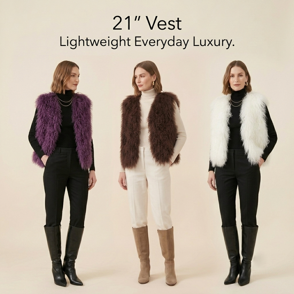 21” Mongolian Lamb Fur Vest Collection