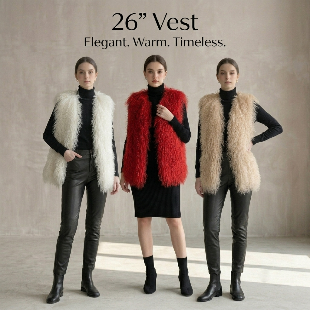 26” Mongolian Lamb Fur Vest Collection
