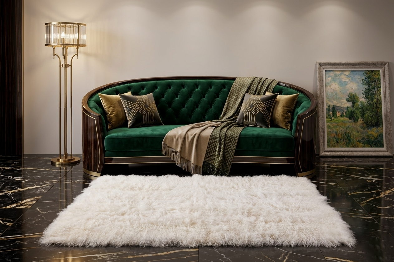 Mongolian & Tibetan Lamb Fur Rug – Multiple Colors