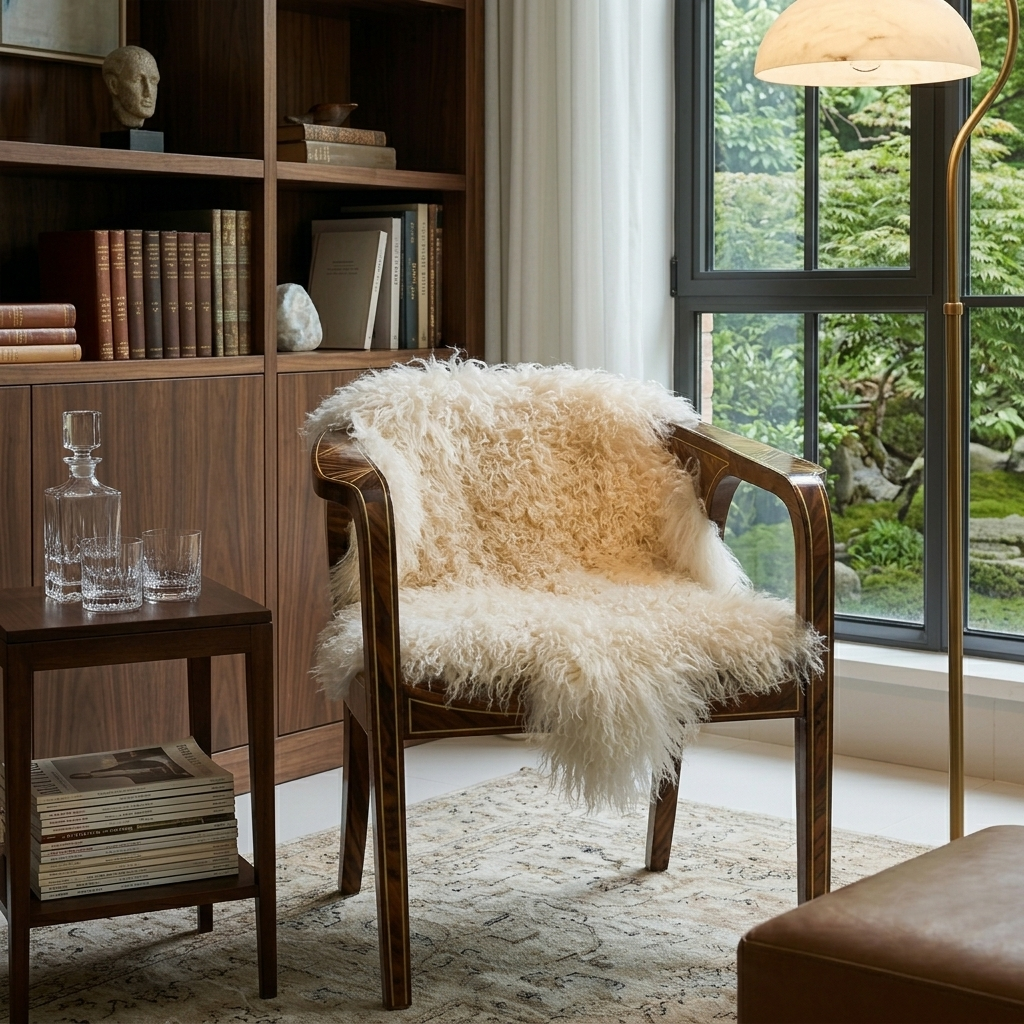 Genuine Mongolian Lamb Fur Pelt | Luxury Curly Sheepskin