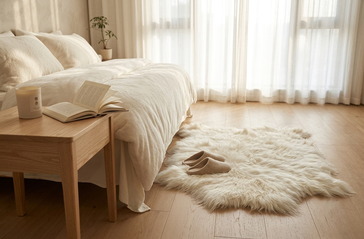 Genuine Goat Fur Pelt – Natural Sheepskin Rug for Home Décor
