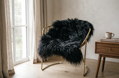 Genuine Goat Fur Pelt – Natural Sheepskin Rug for Home Décor