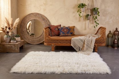 Mongolian & Tibetan Lamb Fur Rug – Multiple Colors