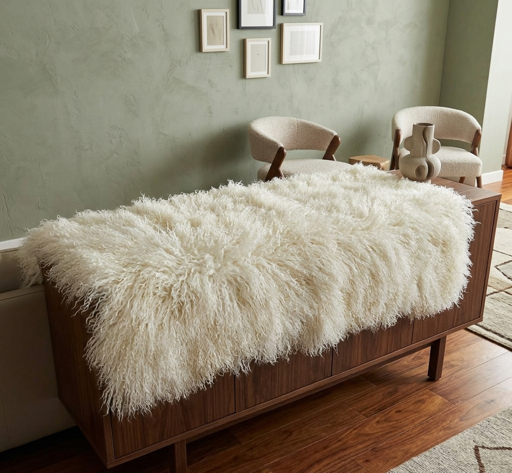 Premium Mongolian Lamb Fur Pelt 2' x 4' Natural Curly Sheepskin Rug – Multiple Colors