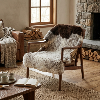 Genuine Spotted Sheepskin Rug – Natural Short Wool Sheepskin Pelt