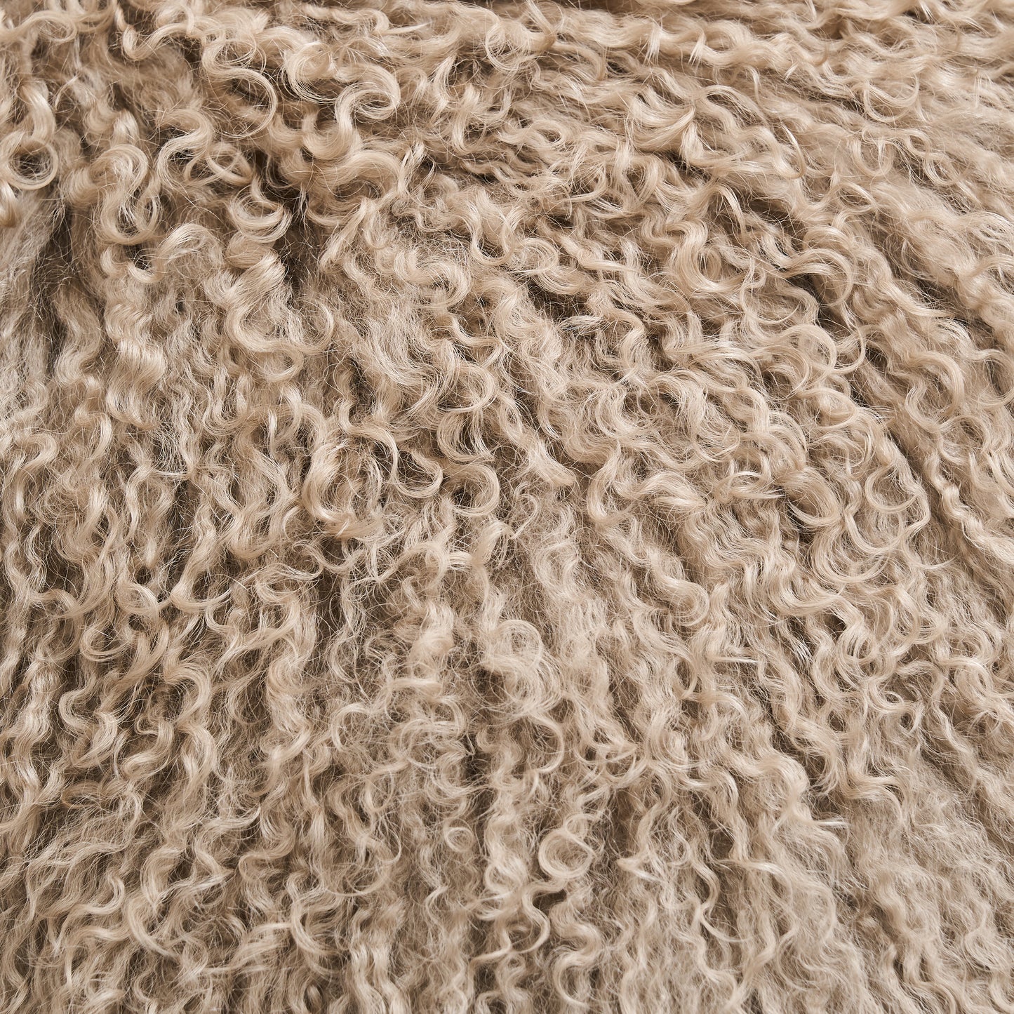 Mongolian Lamb Fur Pillow – Taupe | Soft Luxury Throw Pillow | Multiple Sizes Available