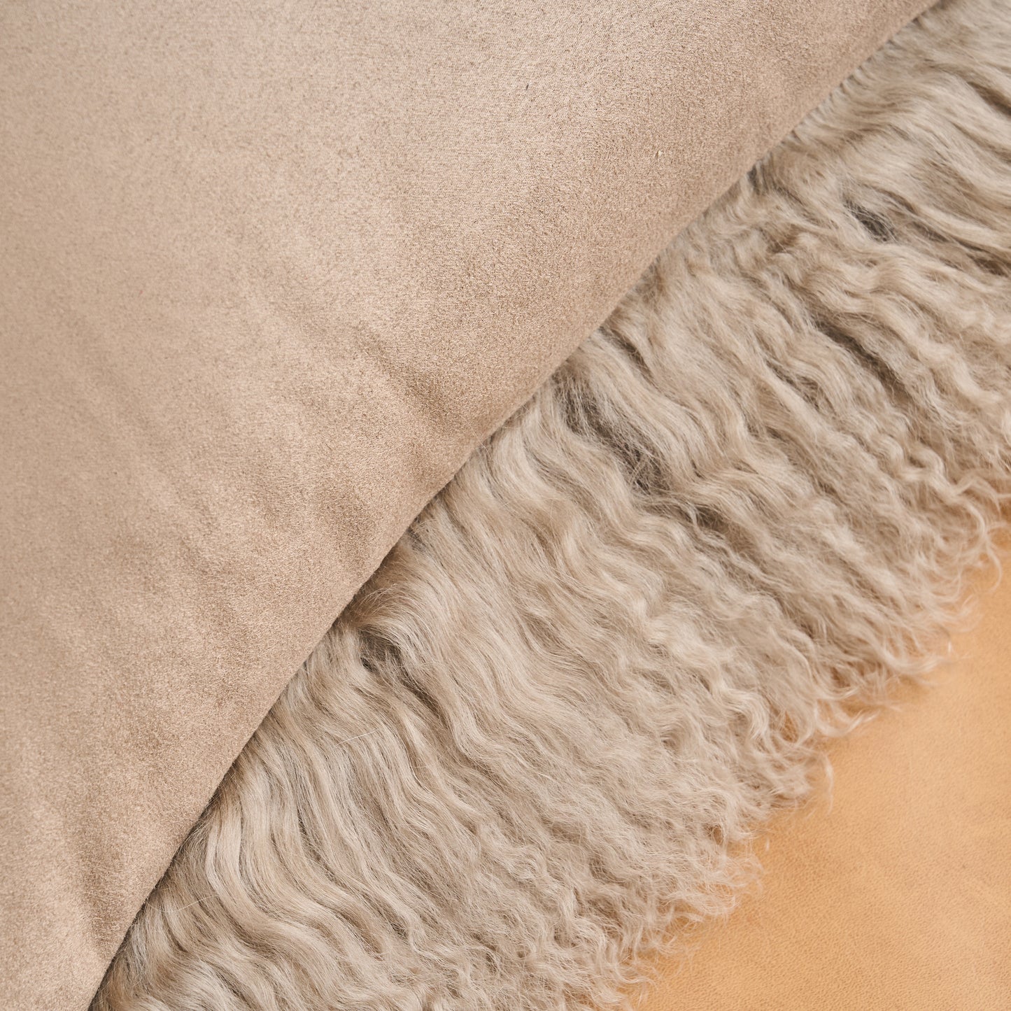 Mongolian Lamb Fur Pillow – Taupe | Soft Luxury Throw Pillow | Multiple Sizes Available