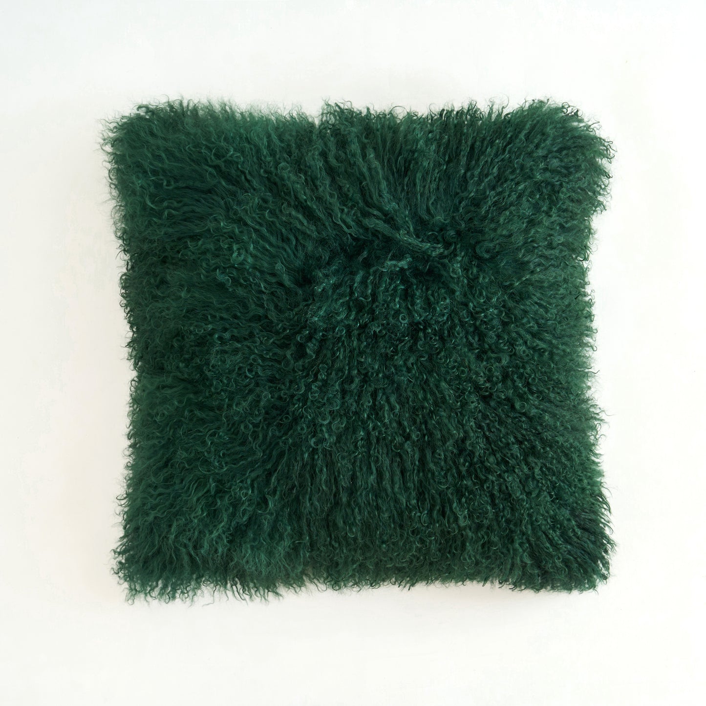 Mongolian Lamb Fur Pillow – Vintage Green | Soft Luxury Throw Pillow | Multiple Sizes Available