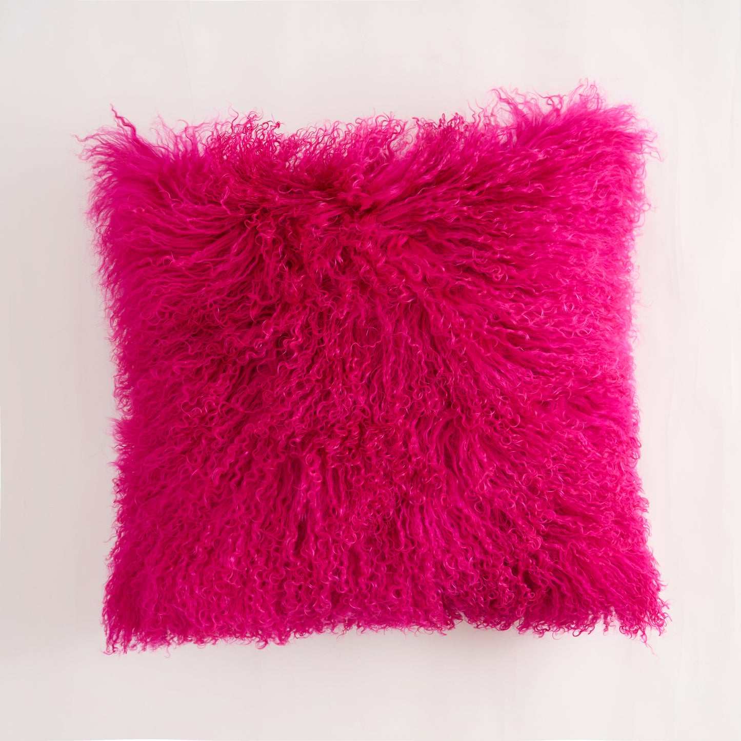 Mongolian Lamb Fur Pillow – Hot Pink | Soft Luxury Throw Pillow | Multiple Sizes Available