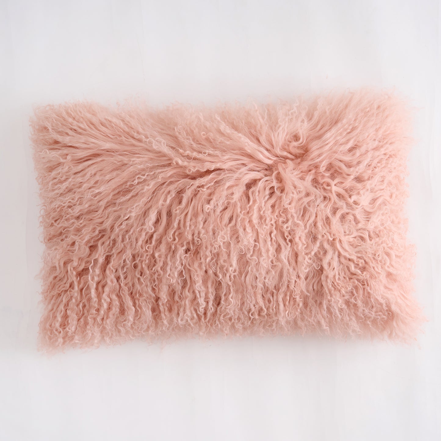 Tibetan/Mongolian Lamb Fur Pillow Cover Lotus Pink
