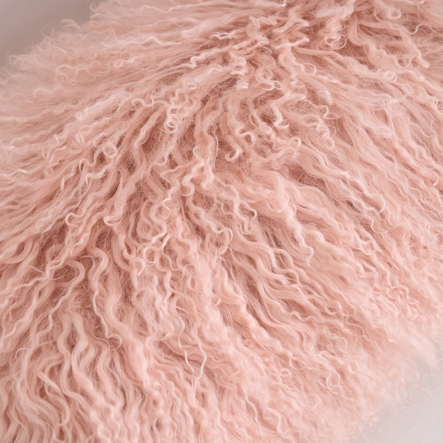 Tibetan/Mongolian Lamb Fur Pillow Cover Lotus Pink