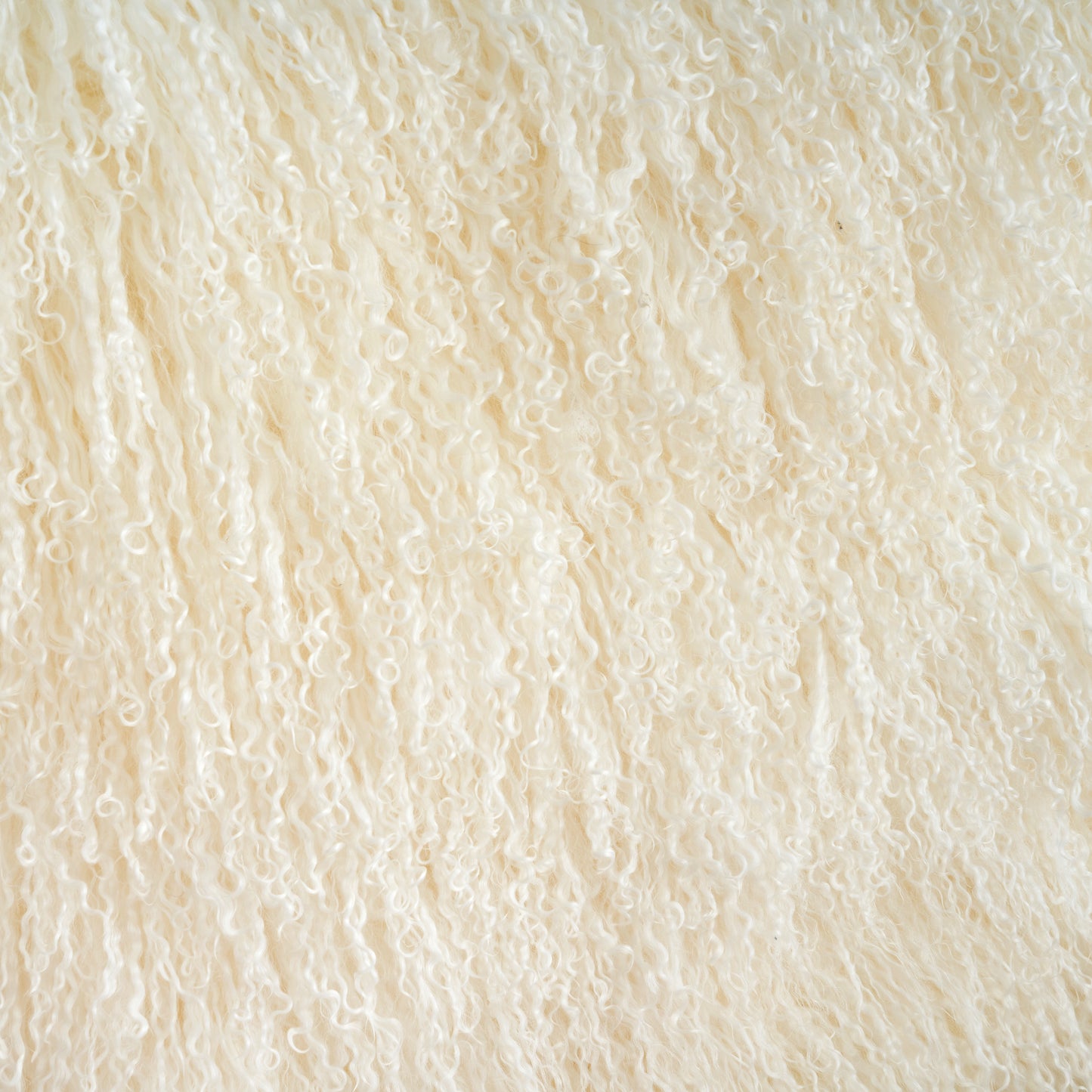 Natural White Mongolian Lamb Fur Pillow | Soft Curly Luxury Accent Pillow