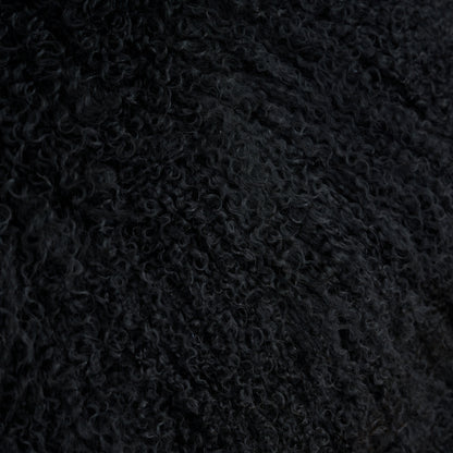 Mongolian Lamb Fur Pillow – Black | Soft Luxury Throw Pillow | Multiple Sizes Available