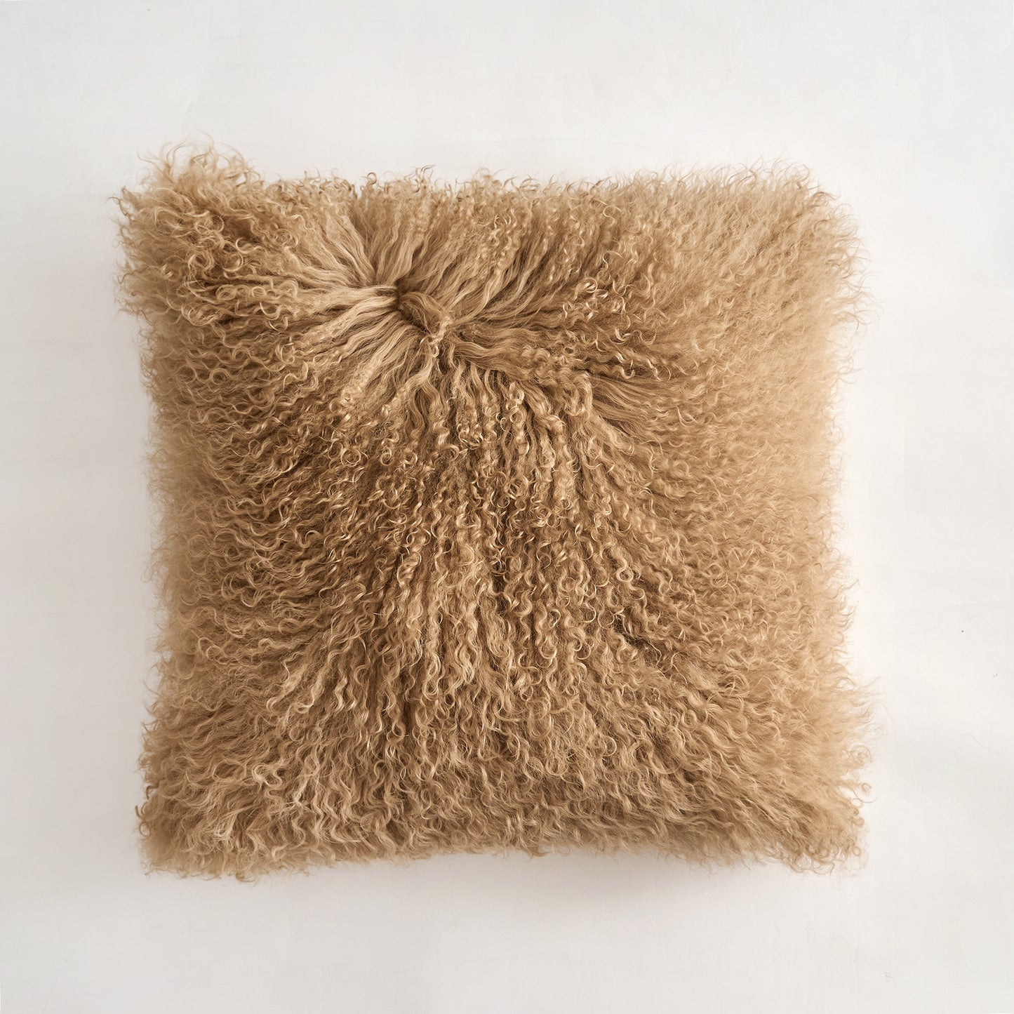 Tibetan/Mongolian Lamb Fur Pillow Cover Dark Beige