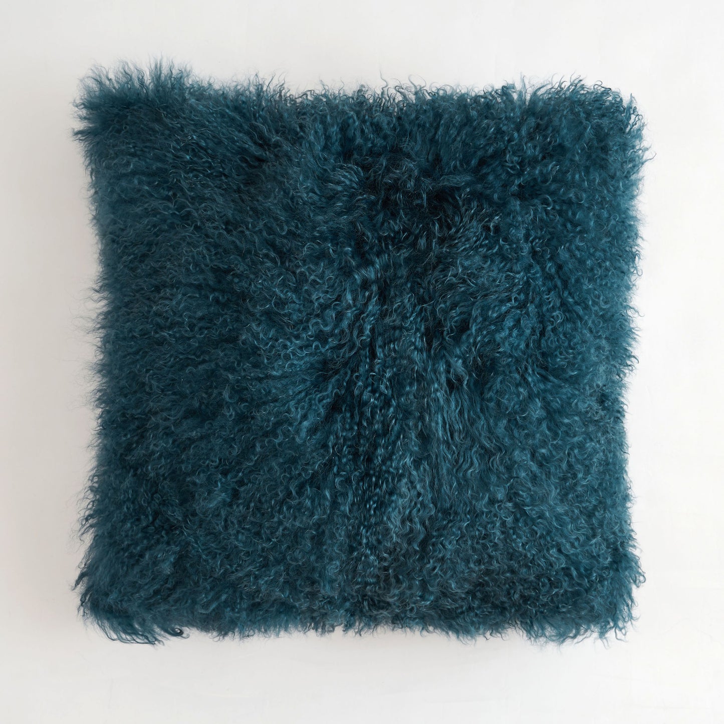 Tibetan/Mongolian Lamb Fur Pillow Cover Ink Blue