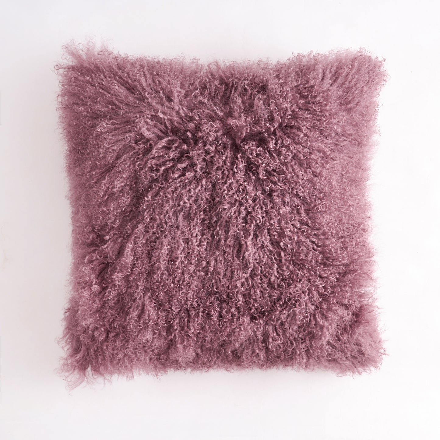 Mongolian Lamb Fur Pillow – Plum | Soft Luxury Throw Pillow | Multiple Sizes Available