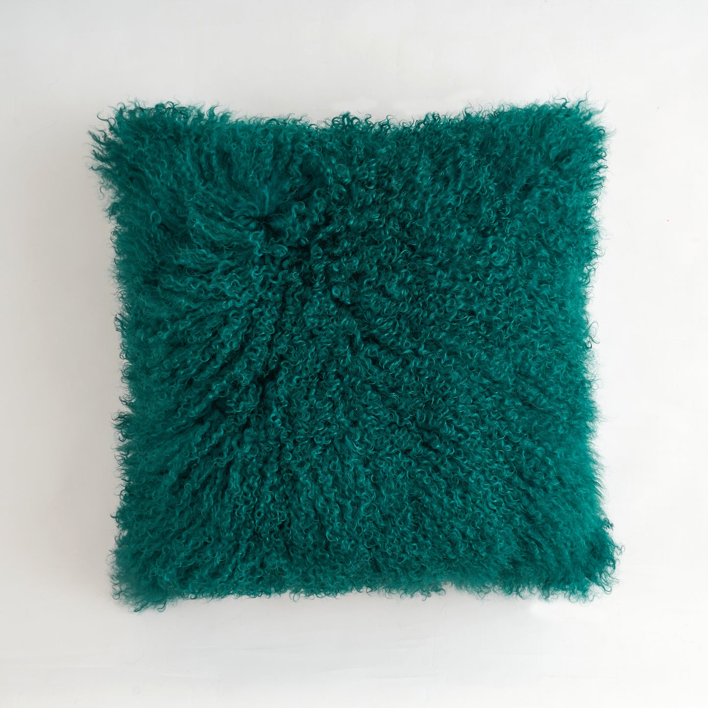 Mongolian Lamb Fur Pillow – Teal | Soft Luxury Throw Pillow | Multiple Sizes Available