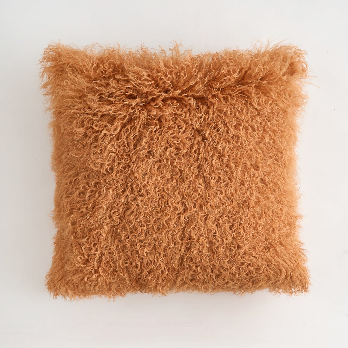 Mongolian Lamb Fur Pillow – Curcumin Yellow | Soft Luxury Throw Pillow | Multiple Sizes Available