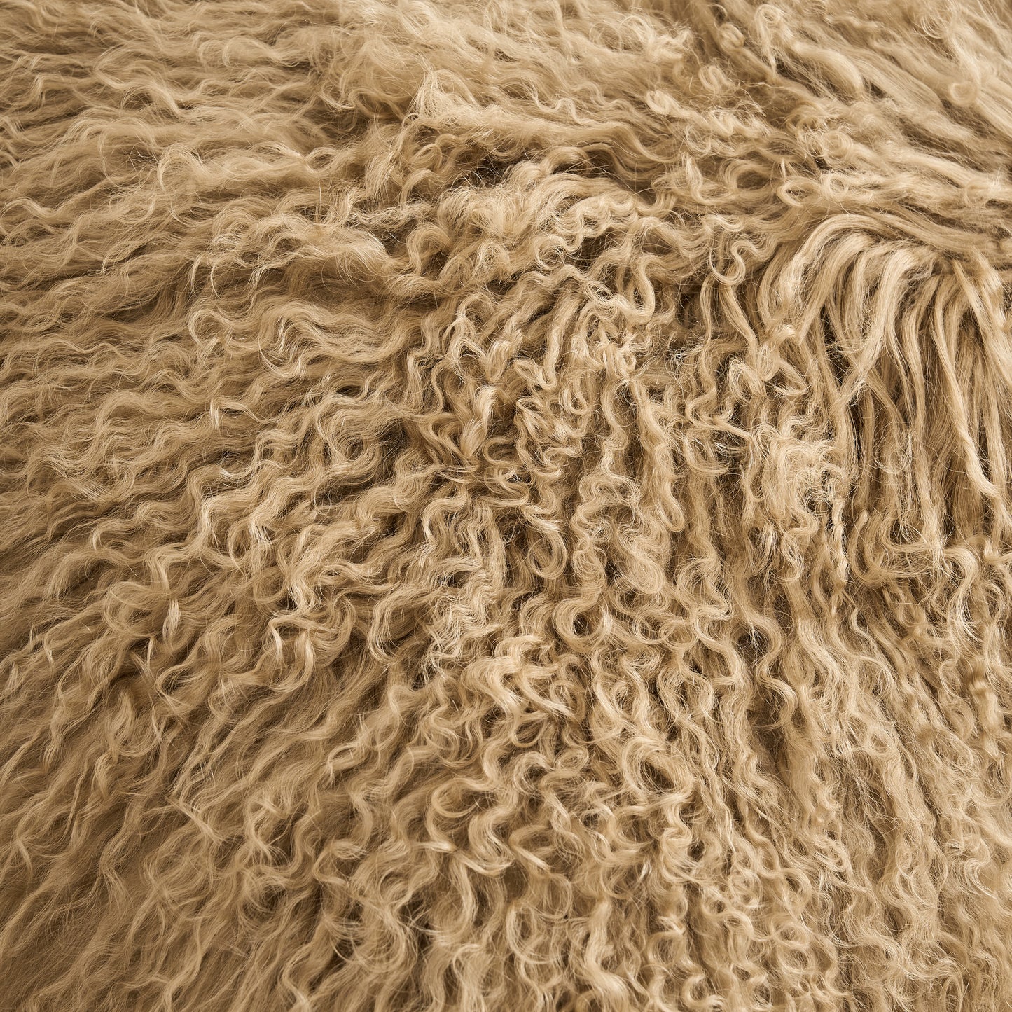 Tibetan/Mongolian Lamb Fur Pillow Cover Dark Beige