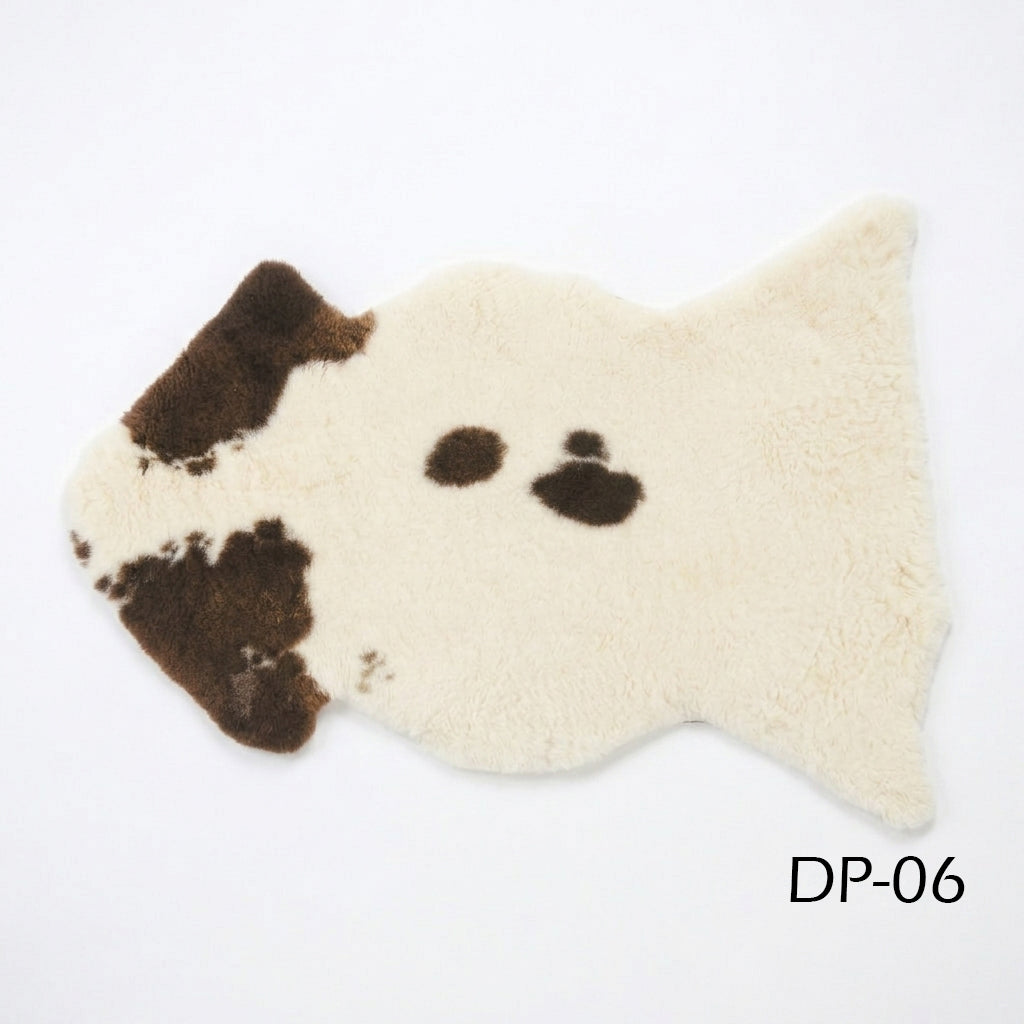 Genuine Spotted Sheepskin Rug – Natural Short Wool Sheepskin Pelt