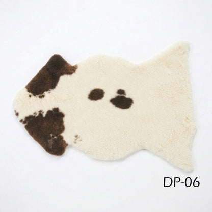Genuine Spotted Sheepskin Rug – Natural Short Wool Sheepskin Pelt