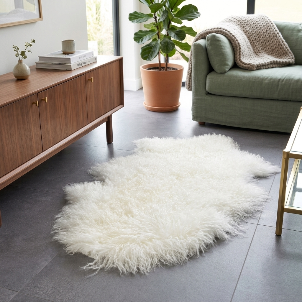 Genuine Mongolian Lamb Fur Pelt | Luxury Curly Sheepskin