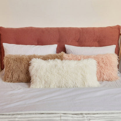 Mongolian Lamb Fur Lumbar Pillow | 14" x 36"