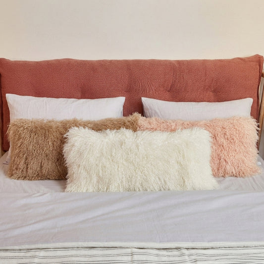 Mongolian Lamb Fur Lumbar Pillow | 14" x 36"