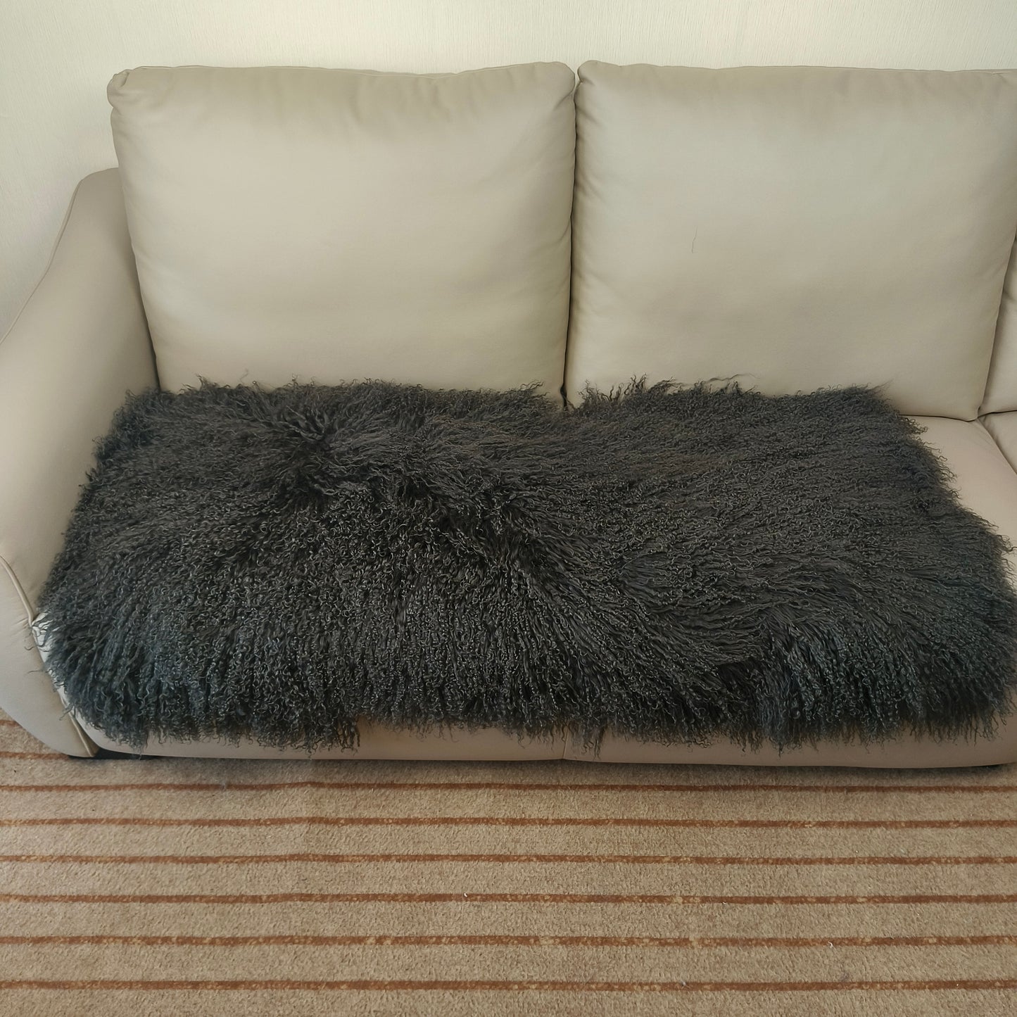 Mongolian and Tibetan Lamb Fur Plate 2 x 4 Natural Curly Sheepskin Multiple Colors