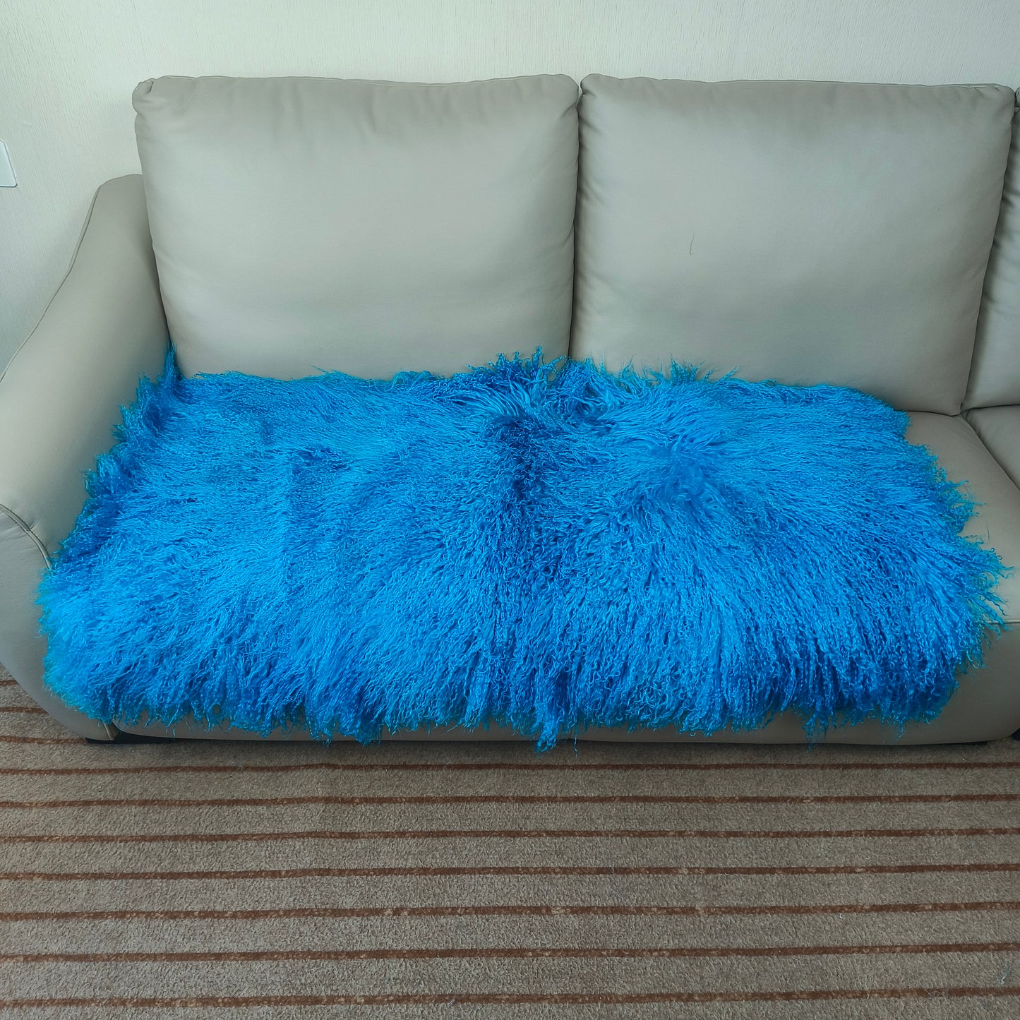 Mongolian and Tibetan Lamb Fur Plate 2 x 4 Natural Curly Sheepskin Multiple Colors