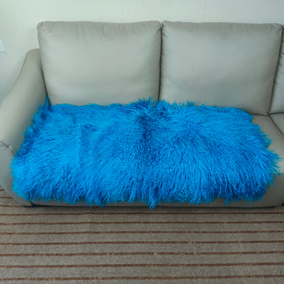 Mongolian and Tibetan Lamb Fur Plate 2 x 4 Natural Curly Sheepskin Multiple Colors