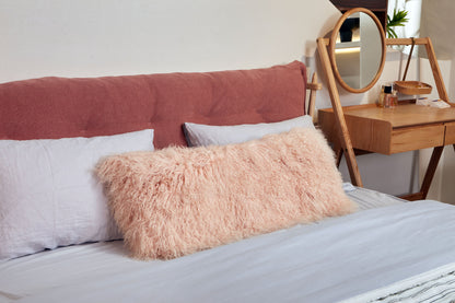 Mongolian Lamb Fur Lumbar Pillow | 14" x 36"