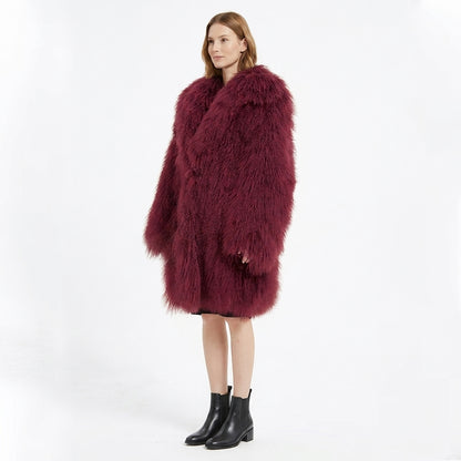 37" Long Mongolian Lamb Fur Jacket