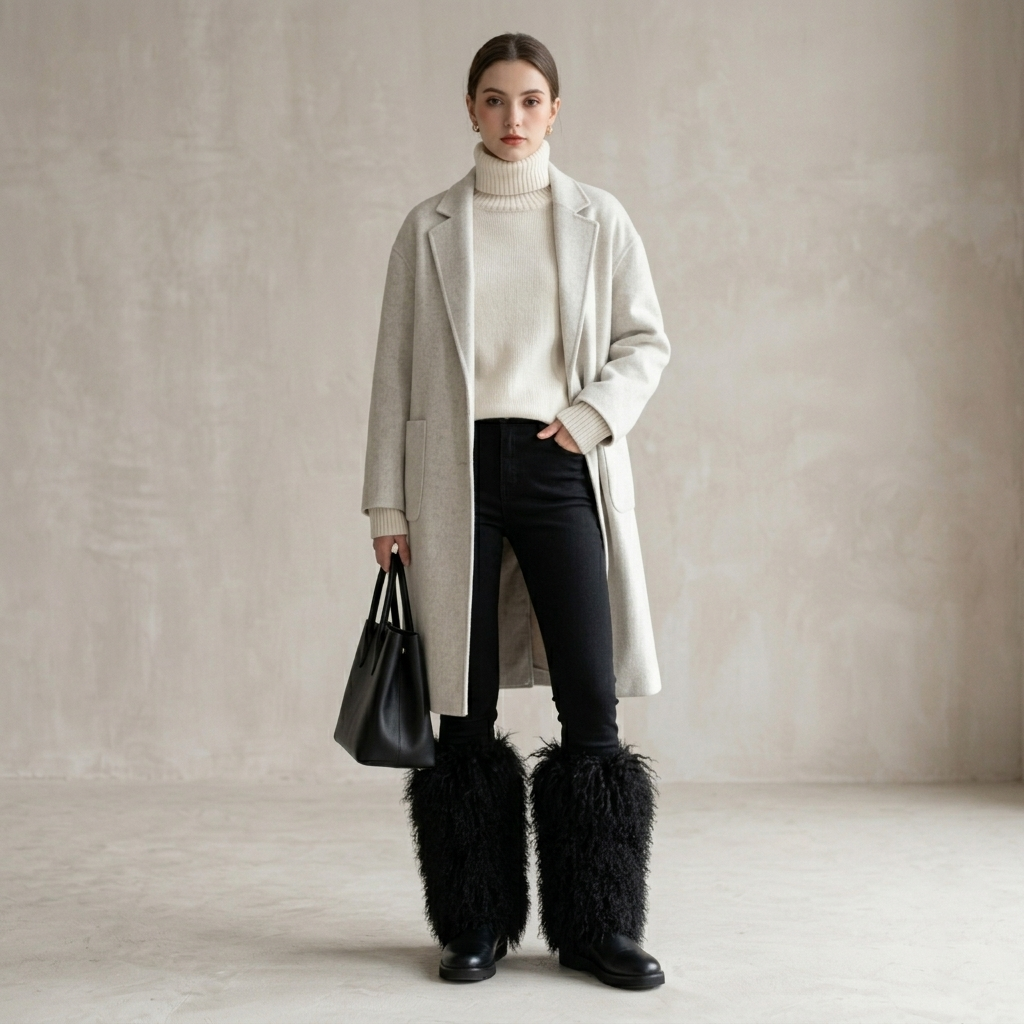 Mongolian Lamb Fur Leg Warmers & Boot Covers