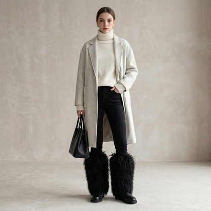 Mongolian Lamb Fur Leg Warmers & Boot Covers