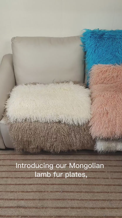 Mongolian and Tibetan Lamb Fur Plate 2 x 4 Natural Curly Sheepskin Multiple Colors
